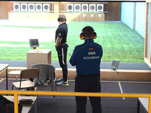 Sgt Sam Gowin Training Rapid Fire Pistol .22 in Suhl, Germany