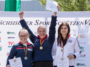 WO1 Zoe Bruce winning Gold for 500m Prone setting a new British Record