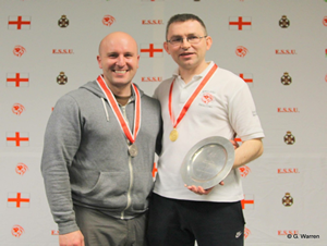 Sgt Ian Jack received Silver Medal for 10m Air Pistol Men event – ESSU Championships 2017 – Photograph Courtesy of Gaynor Warren