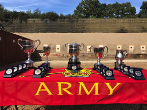 Championship Trophies at the Army Target Pistol Championships 2017